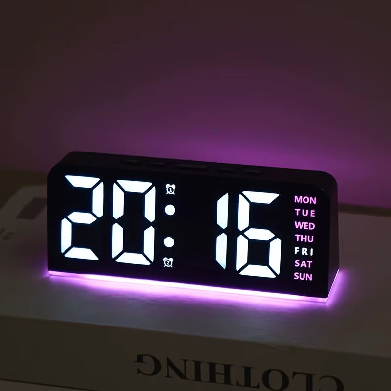 New Digital LED Alarm Clock Desktop Table Clock Night Light with Time Temperature Display Backlight Snooze Clock Modern Decor