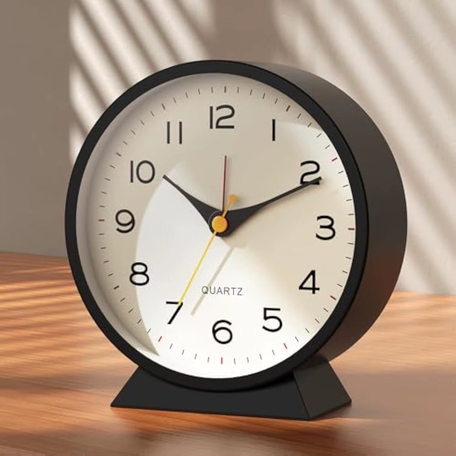 Analog Alarm Clock,Small Retro Desk Clock Battery Operated,Slient Metal Table Clock with Light for Living Room Decor,Bedroom